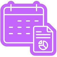 Scheduled Report month outline colour icon vector