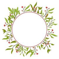 frame with flowers and leaves and space for text. Spring botanical illustration for cards and invitations and logos. vector