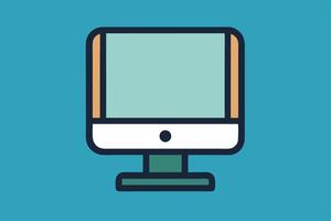 Flat graphic representation of a widescreen monitor vector
