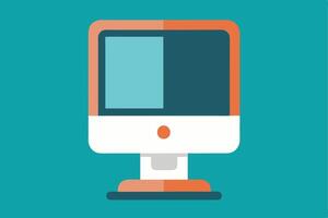 Minimalist illustration of a modern computer monitor vector