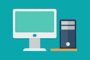 Clean and modern computer display artwork vector