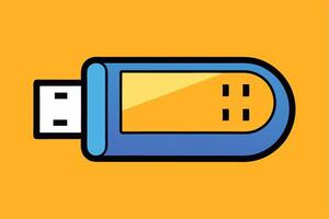 Simple flat design of a colorful USB flash drive icon vector