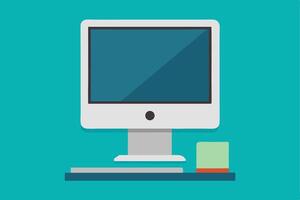 Flat minimalist depiction of a widescreen display vector
