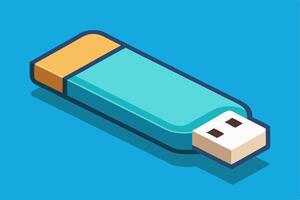 Flat representation of a portable USB drive vector
