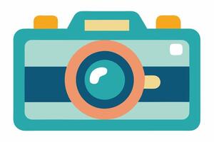 Minimal camera icon with a colorful aesthetic vector