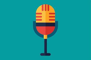 Flat digital microphone drawing in a cartoonish look vector