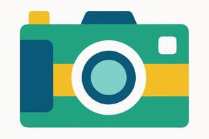 Elegant camera illustration with a playful color scheme vector