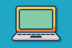 Abstract flat representation of a digital laptop vector