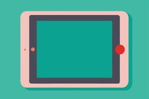 Minimal tablet icon with a flat aesthetic vector