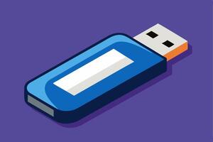 Flat style external storage USB icon vector