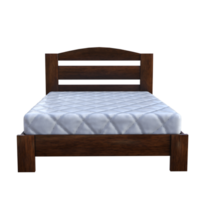 A bed with a mattress on top and a wooden frame png