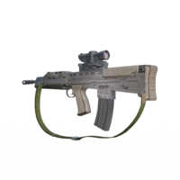 An assault rifle with a green strap png