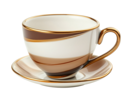 leeren Tasse mit ein Untertasse, isoliert auf ein transparent Hintergrund png