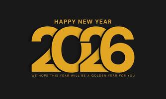 2026 new year design in gold with wish writing. vector