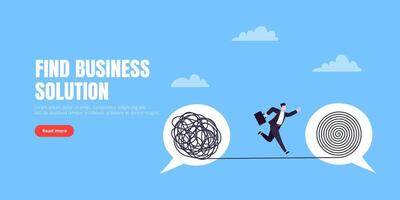 Understanding problem solution simplify challenge. Unravel business chaos process concept vector