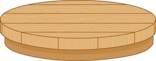 Brown Round Wooden Table Top. Flat and Simple Style. vector