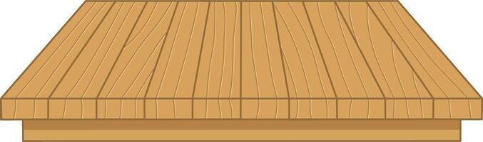 Wooden Table Top Front View With Texture. Flat and Simple Style. vector