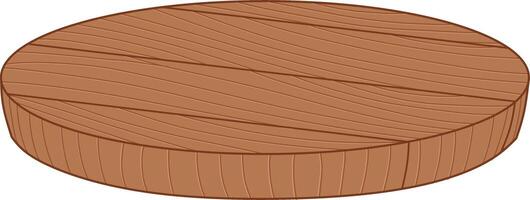 Brown Round Wooden Table. Flat and Simple Style. vector