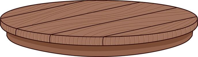Round Wooden Table Top With Texture. Flat and Simple Style. vector