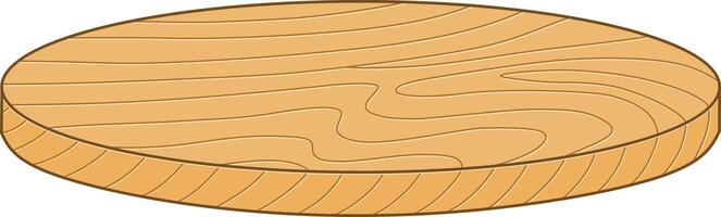 Round Wooden Table Top. Flat and Simple Style. vector