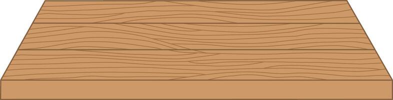 Brown Wooden Table Front View With Texture. Flat and Simple Style. vector