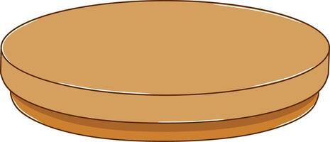 Round Wooden Table. Flat and Simple Style. vector