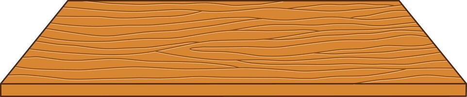 Brown Wooden Table Top Front View. Flat and Simple Style. vector