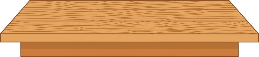 Wooden Table Front View With Texture. Flat and Simple Style. vector