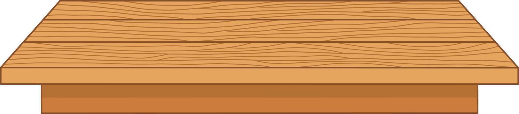 Wooden Table Front View With Texture. Flat and Simple Style.