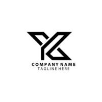 initial YK monogram line logo design vector