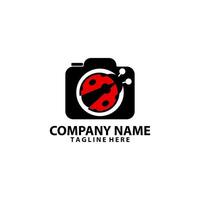 camera bug logo design vector