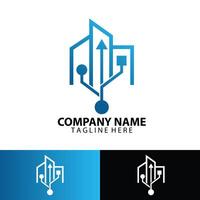 tech logo design template element vector