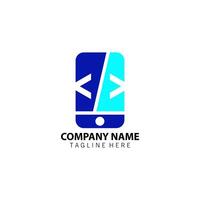 phone coding logo design vector