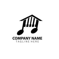 home piano logo design vector