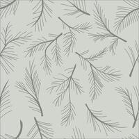 Seamless Pattern of Pine Branches on a Light Green Background vector