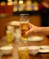 Alcoholic beverages beer drinking socially a don't drink and drive. photo