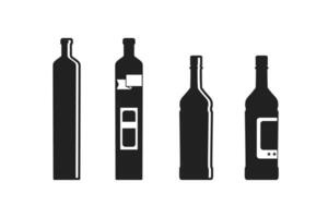 Alcohol bottles collection isolated on white background. clipart vector