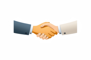 A handshake symbolizing partnership and agreement, featuring two hands in different colors and styles. This conveys trust and collaboration in business settings png