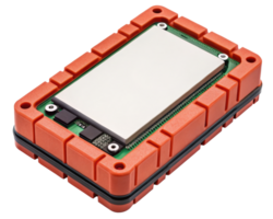 Orange protective case for electronics on a transparent background png