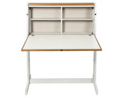 White foldable study desk on a transparent background png