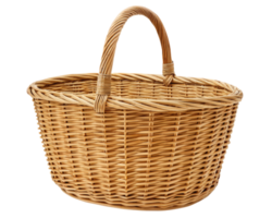 Oval wicker basket on a transparent background png