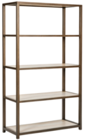 Four-shelf wooden display unit on a transparent background png