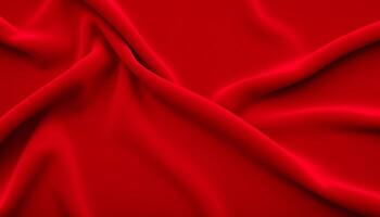 Elegant Red Satin Fabric Creating Soft and Rich Drapery Effects photo