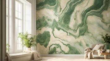 Luxury jade marble with smooth flowing patterns and high-resolution details, suitable for wallpapers, branding, and premium materials photo