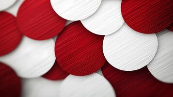 Close-up of textured red and white circular patterns creating a vibrant visual effect photo