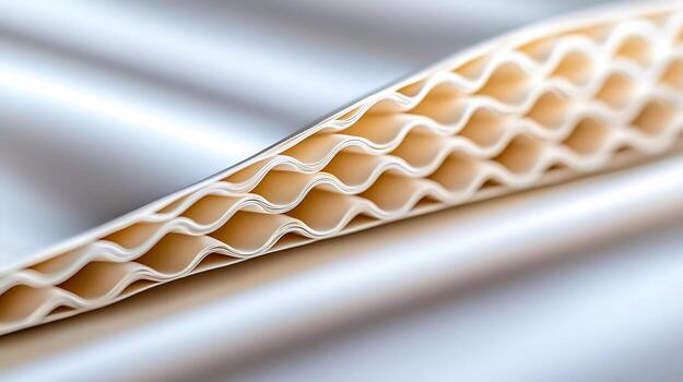 Close-up of textured fabric showcasing a wave-like pattern, emphasizing softness and design photo