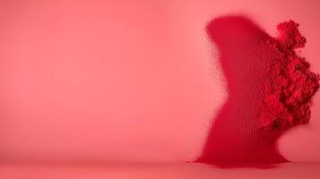 Vibrant pink powder cascading against a smooth pink backdrop, creating an artistic abstract effect photo