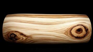 Close-up view of a beautifully grained wooden log showcasing intricate patterns and textures photo