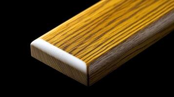 Closeup view of a polished wooden surface showcasing intricate grain patterns and textures photo