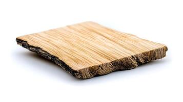 Close-up view of a natural wooden slab showcasing unique grain patterns and textures photo